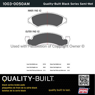 Quality-Built® - Black Series Semi-Metallic Brake Pads