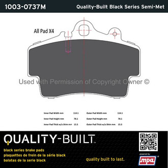 Quality-Built® - Black Series New Semi-Metallic Front Disc Brake Pads
