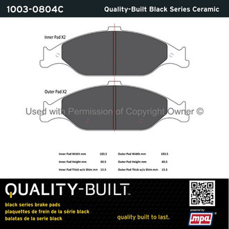 Quality-Built® - Black Series New Ceramic Front Disc Brake Pads