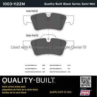 Quality-Built® - Black Series New Semi-Metallic Rear Disc Brake Pads