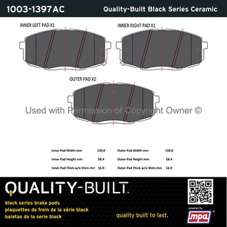 Quality-Built® - Black Series New Ceramic Front Disc Brake Pads