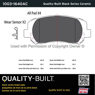 Quality-Built® - Black Series New Ceramic Front Disc Brake Pads