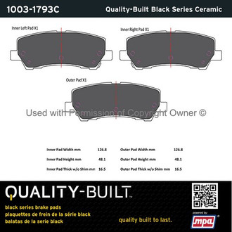 Quality-Built® - Black Series New Ceramic Rear Disc Brake Pads