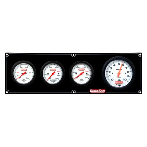 QuickCar Racing® - Extreme 4-Gauge Panel (Oil Pressure/Water Temp/Oil Temp/3" Tachometer)