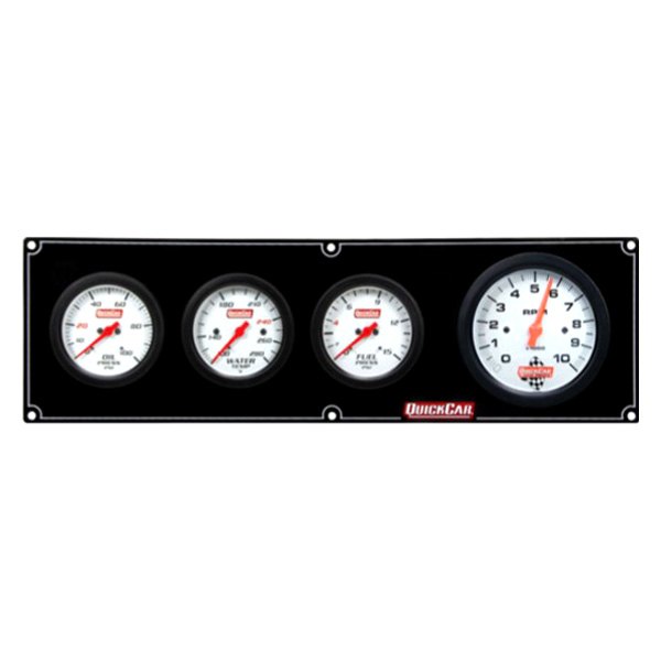 QuickCar Racing® - Extreme 4-Gauge Panel (Oil Pressure/Water Temp/Fuel Pressure/3" Tachometer)
