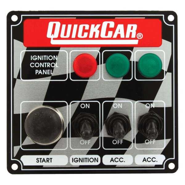 QuickCar Racing® - Lighted Ignition Control Panel With Two Accessory Switches