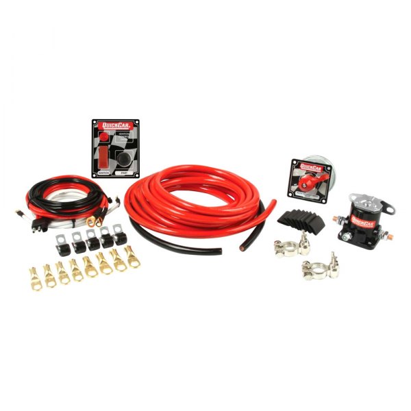 QuickCar Racing® - 4-Gauge Wiring Kit With Black Switch Panel/Less Master Disconnect With 50-802 Ignition Panel