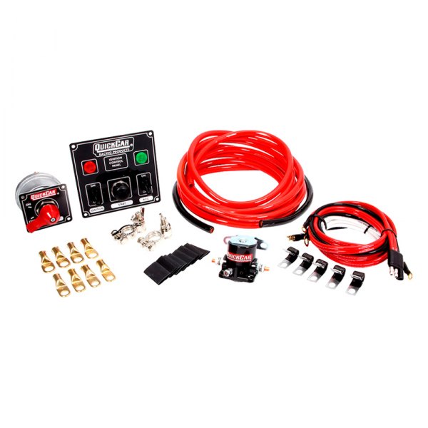 QuickCar Racing® - 4-Gauge Wiring Kit With Black Switch Panel/Master Disconnect