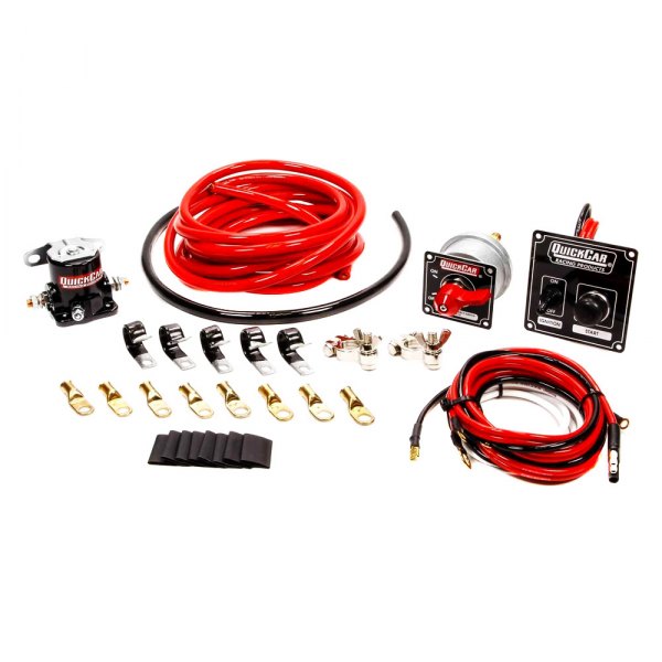QuickCar Racing® - 4-Gauge Wiring Kit With Black Switch Panel/Master Disconnect With Black 50-802 Ignition Panel