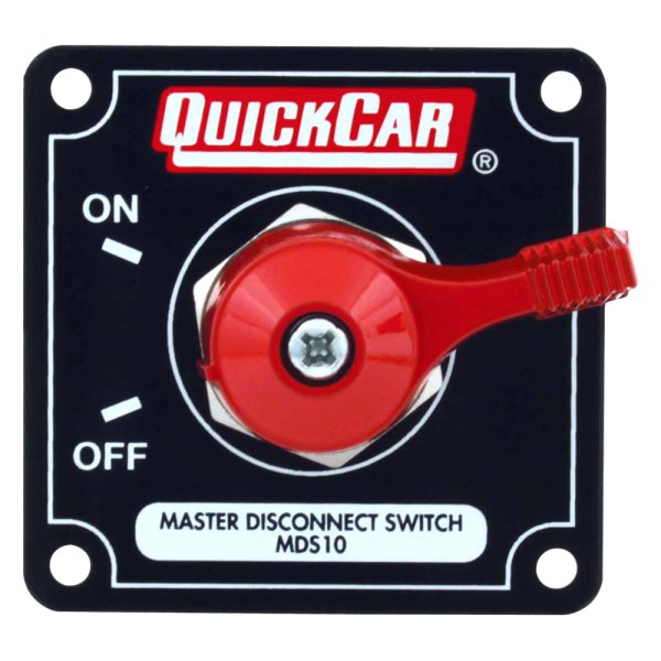 QuickCar Racing® - Wide Handle Battery Master Disconnect Switch with Alternator Post and Mounting Panel