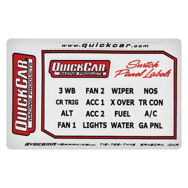 QuickCar Racing® - Switch Panel Sticker Kit