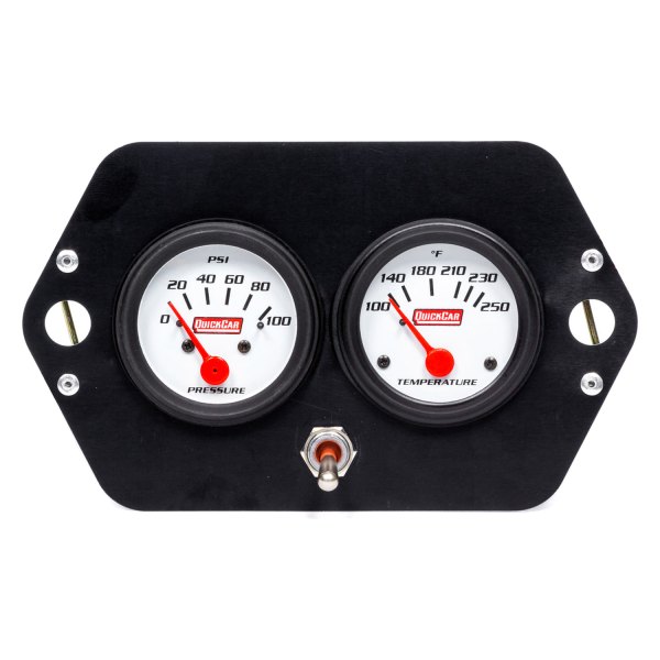 QuickCar Racing® - Analog Open Wheel 2-Gauge Panel (Oil Pressure/Water Temp) with Switch