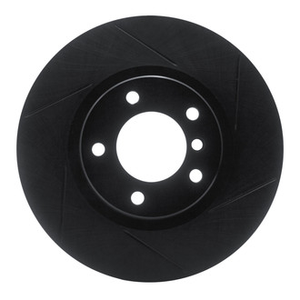 R1 Concepts® - eLINE Black Series™ Slotted 1-Piece Front Driver Side Brake Rotor