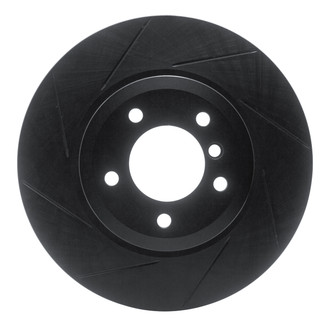 R1 Concepts® - eLINE Black Series™ Slotted 1-Piece Front Driver Side Brake Rotor