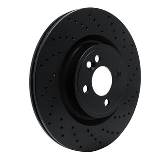 R1 Concepts® - eLINE Black Series™ Drilled 1-Piece Front Passenger Side Brake Rotor