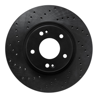 R1 Concepts® - eLINE Black Series™ Drilled 1-Piece Front Driver Side Brake Rotor