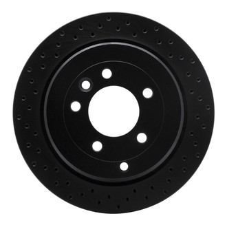 R1 Concepts® - eLINE Black Series™ Drilled 1-Piece Rear Driver Side Brake Rotor