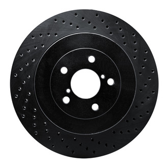 R1 Concepts® - eLINE Black Series™ Drilled 1-Piece Rear Brake Rotor