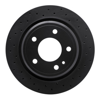 R1 Concepts® - eLINE Black Series™ Drilled 1-Piece Rear Passenger Side Brake Rotor