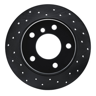 R1 Concepts® - eLINE Black Series™ Drilled 1-Piece Rear Passenger Side Brake Rotor