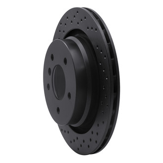 R1 Concepts® - eLINE Black Series™ Drilled 1-Piece Rear Passenger Side Brake Rotor