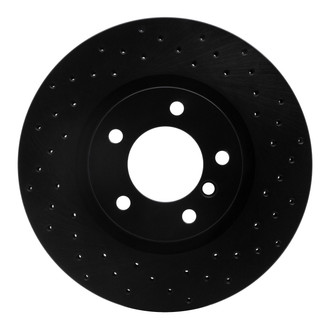 R1 Concepts® - eLINE Black Series™ Drilled 1-Piece Front Driver Side Brake Rotor