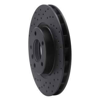 R1 Concepts® - eLINE Black Series™ Drilled 1-Piece Front Passenger Side Brake Rotor