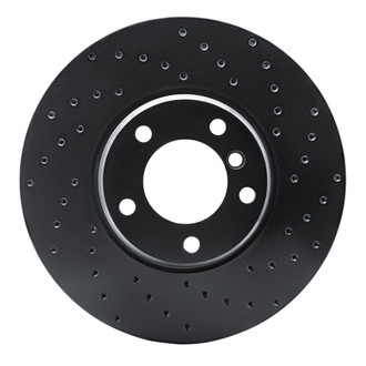 R1 Concepts® - eLINE Black Series™ Drilled 1-Piece Front Passenger Side Brake Rotor
