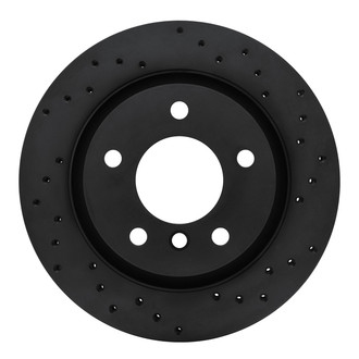 R1 Concepts® - eLINE Black Series™ Drilled 1-Piece Rear Passenger Side Brake Rotor