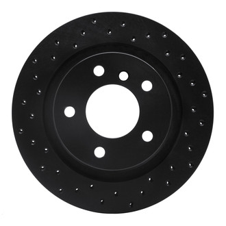 R1 Concepts® - eLINE Black Series™ Drilled 1-Piece Rear Driver Side Brake Rotor
