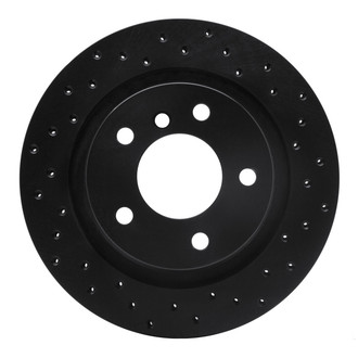 R1 Concepts® - eLINE Black Series™ Drilled 1-Piece Rear Passenger Side Brake Rotor