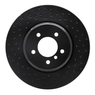 R1 Concepts® - eLINE Black Series™ Drilled 1-Piece Front Driver Side Brake Rotor