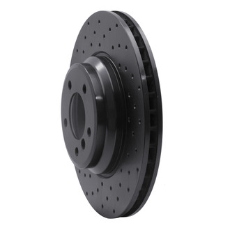 R1 Concepts® - eLINE Black Series™ Drilled 1-Piece Front Driver Side Brake Rotor