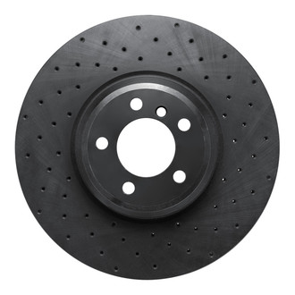R1 Concepts® - eLINE Black Series™ Drilled 1-Piece Front Passenger Side Brake Rotor