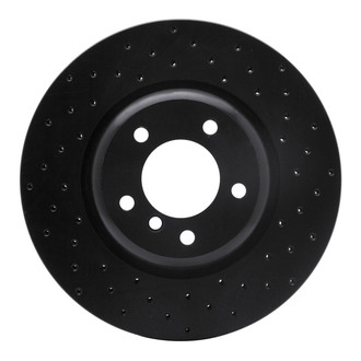 R1 Concepts® - eLINE Black Series™ Drilled 1-Piece Front Passenger Side Brake Rotor