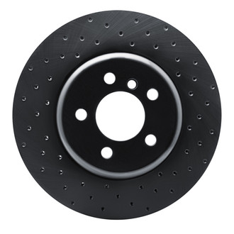 R1 Concepts® - eLINE Black Series™ Drilled 1-Piece Rear Passenger Side Brake Rotor