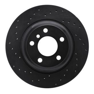 R1 Concepts® - eLINE Black Series™ Drilled 1-Piece Rear Driver Side Brake Rotor