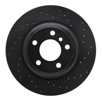 R1 Concepts® - eLINE Black Series™ Drilled 1-Piece Rear Passenger Side Brake Rotor