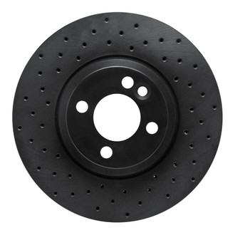 R1 Concepts® - eLINE Black Series™ Drilled 1-Piece Front Driver Side Brake Rotor