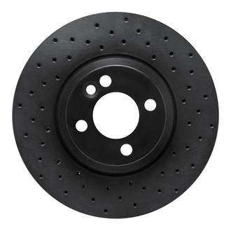 R1 Concepts® - eLINE Black Series™ Drilled 1-Piece Front Passenger Side Brake Rotor