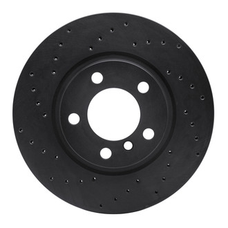 R1 Concepts® - eLINE Black Series™ Drilled 1-Piece Front Driver Side Brake Rotor