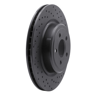 R1 Concepts® - eLINE Black Series™ Drilled 1-Piece Rear Passenger Side Brake Rotor
