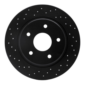 R1 Concepts® - eLINE Black Series™ Drilled 1-Piece Rear Brake Rotor