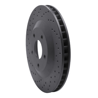 R1 Concepts® - eLINE Black Series™ Drilled 1-Piece Front Passenger Side Brake Rotor