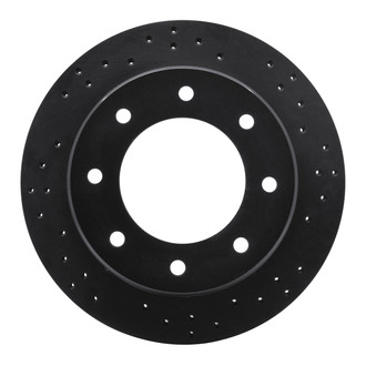 R1 Concepts® - eLINE Black Series™ Drilled 1-Piece Rear Passenger Side Brake Rotor
