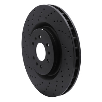 R1 Concepts® - eLINE Black Series™ Drilled 1-Piece Front Driver Side Brake Rotor