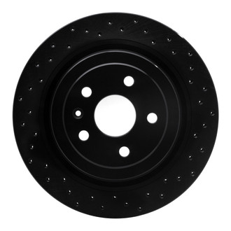 R1 Concepts® - eLINE Black Series™ Drilled 1-Piece Rear Passenger Side Brake Rotor