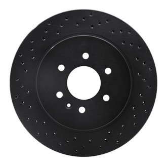 R1 Concepts® - eLINE Black Series™ Drilled 1-Piece Rear Driver Side Brake Rotor