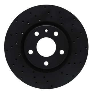 R1 Concepts® - eLINE Black Series™ Drilled 1-Piece Front Passenger Side Brake Rotor