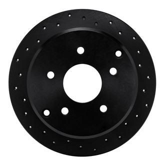 R1 Concepts® - eLINE Black Series™ Drilled 1-Piece Rear Driver Side Brake Rotor